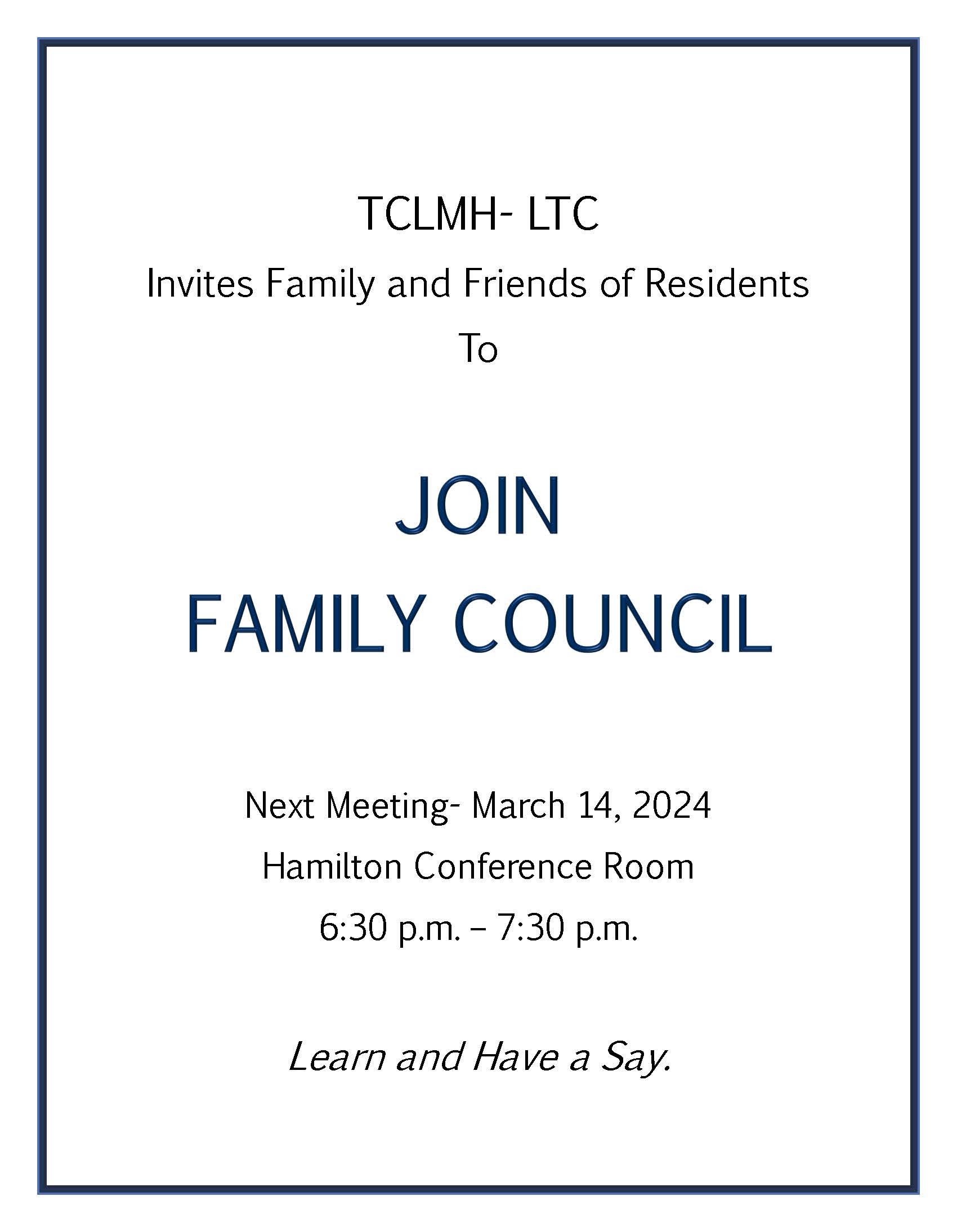 March 2024 Family Council